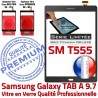 Tablette TAB A Galaxy T555 SM-55 9.7 Verre SM Ecran TAB-A Anthracite Assemblée Prémonté Qualité PREMIUM Samsung Adhésif Gris Vitre Tactile Grise