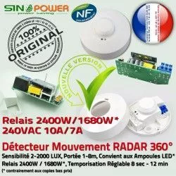 de Luminaire Automatique 360° Capteur Hyperfréquence pour Micro-Ondes Radar Détecteur Plafond Mouvement HF Ampoules Éclairage