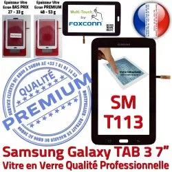 Tactile Noir LCD Noire LITE Qualité en SM PREMIUM TAB3 Tab3 Verre Galaxy T113 SM-T113 Adhésif Ecran Vitre Assemblée Prémonté Supérieure Samsung