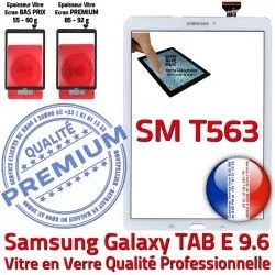 Qualité TAB T563 SM TAB-E PREMIUM Assemblée Vitre B Blanc Prémonté SM-T563 Samsung E Verre Tactile Ecran 9.6 Supérieure Blanche Adhésif Galaxy