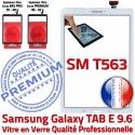 Samsung Galaxy TAB E SM-T563 B Qualité T563 Tactile Vitre SM Blanche 9.6 Blanc Verre Prémonté Assemblée Adhésif Ecran TAB-E Supérieure PREMIUM