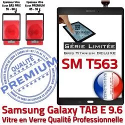 Gris Verre Galaxy SM Titanium 9.6 Vitre Samsung Assemblée Grise TAB-E Qualité SM-T563 Tactile G TAB Limitée Adhésif Ecran Série PREMIUM E T563