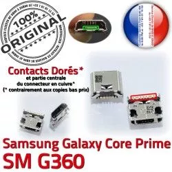 Samsung G360 Connector Dock Fiche Dorés Pins à Micro Chargeur de SM SM-G360 Galaxy Prise charge Qualité Prime USB MicroUSB souder ORIGINAL Core