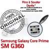 Samsung Prime SM-G360 USB Charge charge Dorés Core à de souder ORIGINAL SM Prise G360 Galaxy Chargeur Micro Qualité Connector Connecteur Pins