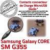 Samsung Core SM G355 Micro USB Qualité SM-G355 Prise Pins Chargeur Dock Galaxy à 2 PORT charge ORIGINAL de Dorés souder Connector Fiche