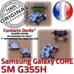 Core à SM-G355H USB PORT Micro charge Dock Samsung Pins Connector G355H souder Fiche de Chargeur SM 2 Galaxy ORIGINAL Qualité Dorés Prise