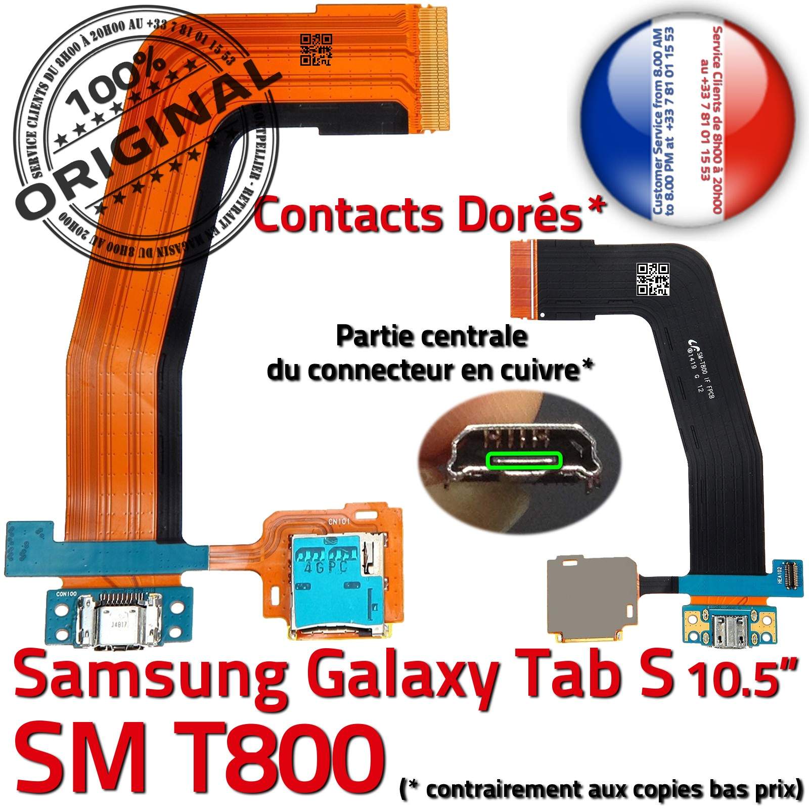 ORIGINAL Samsung Galaxy TAB-S T800 Connecteur de Charge d'Origine