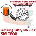Samsung Galaxy SM-T800 TAB-S Ch Contacts de ORIGINAL Micro Qualité Charge USB TAB Chargeur OFFICIELLE T800 Nappe S SM Connecteur Réparation Dorés