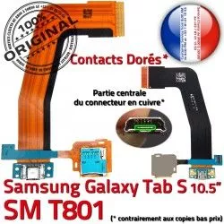 SM-T801 ORIGINAL Prise de Port S TAB Connecteur Doré Mémoire Charge Samsung SD Qualité USB Micro Lecteur TAB-S Ch Chargeur Nappe Galaxy