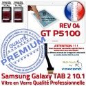 Galaxy TAB-2 GT P5100 REV R04 B Samsung Ecran Tactile Adhésif Blanc Assemblée Prémonté Qualité PREMIUM Vitre 10.1 Verre en LCD