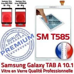 Samsung Tactile Résistante Blanc Qualité Blanche PREMIUM Galaxy Supérieure B A TAB-A 10.1 SM-T585 Verre Chocs Vitre inch TAB aux Ecran