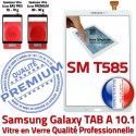 Galaxy Samsung TAB A SM-T585 B Vitre Qualité Supérieure Ecran Blanche Chocs PREMIUM inch aux TAB-A Blanc Résistante 10.1 Tactile Verre