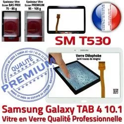 Supérieure Vitre Tactile Complet Prémonté Adhésif Blanc TAB4 Qualité Verre Écran Blanche Tab4 SM-T530 Samsung Complète PREMIUM Galaxy