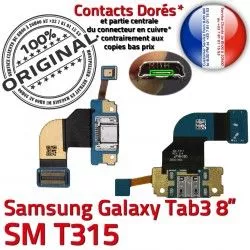 ORIGINAL SM-T315 Charge TAB3 Connecteur OFFICIELLE Réparation de Ch Dorés TAB Samsung Chargeur Contacts MicroUSB Nappe 3 Qualité Galaxy