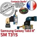Samsung Galaxy TAB 3 SM-T315 Ch Charge TAB3 Réparation Contacts Qualité ORIGINAL Connecteur de Chargeur Dorés Nappe OFFICIELLE MicroUSB