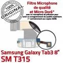 Samsung Galaxy TAB 3 SM-T315 Ch Chargeur Contacts Réparation Qualité ORIGINAL MicroUSB Connecteur Nappe TAB3 de Charge Dorés OFFICIELLE