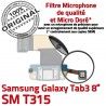Samsung Galaxy TAB 3 SM-T315 Ch Chargeur Contacts Réparation Qualité ORIGINAL MicroUSB Connecteur Nappe TAB3 de Charge Dorés OFFICIELLE