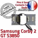 Samsung Corby 2 GT s3850 S à Contacts SLOT SIM Pins OR Card Connecteur Lecteur Reader souder Connector Dorés Carte ORIGINAL Prise