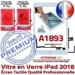 Fixation Verre Réparation Adhésif Ecran Oléophobe iPad HOME 6 Nappe Tablette Vitre Blanc Monté Tactile Caméra - A1893 IC Qualité