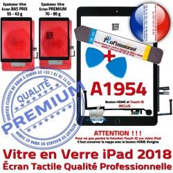 Adhésif Bouton N Vitre Noire Oléophobe Qualité KIT Precollé Tactile - Réparation 6 PACK HOME PREMIUM Verre iPad A1954 Outils Démontage