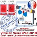 PACK iPad 2018 9.7 inch B KIT Blanche Adhésif Precollé PREMIUM Nappe HOME Bouton Outils Oléophobe Réparation Verre Qualité Vitre Tactile iLAME