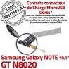 GT-N8020 Micro USB NOTE Charge Qualité de Connecteur Galaxy Samsung Dorés Nappe ORIGINAL MicroUSB OFFICIELLE GT Réparation Contacts N8020 Chargeur