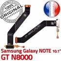 GT-N8000 Micro USB NOTE Charge Nappe Connecteur Qualité Samsung OFFICIELLE GT de MicroUSB Réparation ORIGINAL Chargeur N8000 Contacts Galaxy Dorés