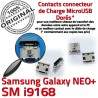Samsung Galaxy NEO+ i9168 USB Plus Dock Dorés souder Pins charge à Connector Connecteur Prise Chargeur Micro ORIGINAL GT Qualité