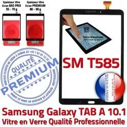 A6 Verre Galaxy 10.1 N Vitre Tactile 2016 Résistante Noire Supérieure Qualité aux TAB-A6 SM-T585 en Noir PREMIUM Ecran inch TAB Chocs