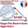 Nappe Bouton Home iPad 4 A1459 Remplacement Tablette Autocollant Châssis Réparation Poussoir iPad4 Accueil Flex Adhésif Qualité Apple