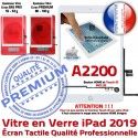 iPad 2019 A2200 Blanc HOME Tactile Fixation Verre Ecran Tablette Réparation Caméra Oléophobe Vitre Adhésif Qualité Nappe Monté