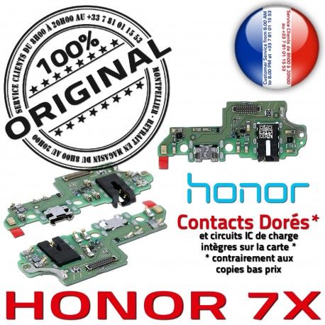 Honor 7X PORT JACK Microphone ORIGINAL Micro OFFICIELLE RESEAU USB Nappe Prise Téléphone Qualité Antenne Câble Charge Chargeur