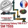 Samsung TAB A SM-T555 Galaxy C ORIGINAL Nappe Micro T555 SM Qualité OFFICIELLE USB Contacts Chargeur Connecteur Réparation de Doré Charge