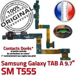 Galaxy Flex SM-T555 SM Bouton HP Charge Chargeur A OFFICIELLE Haut de Connecteur T555 Parleur TAB Réparation ORIGINAL Samsung Nappe HOME