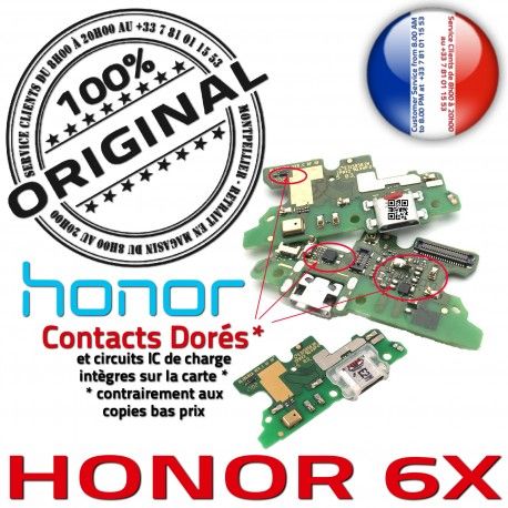 Honor 6X Prise Alimentation USB Câble Antenne Nappe PORT OFFICIELLE Microphone Micro Charge Téléphone ORIGINAL Chargeur Qualité