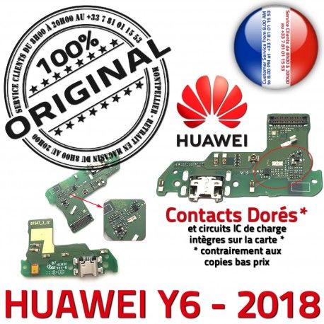 Huawei Y6 2018 Prise Alim JACK PORT Câble USB Téléphone Microphone ORIGINAL Chargeur Antenne Qualité Alimentation Charge Micro Nappe