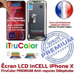 3D iPhone Remplacement PREMIUM Écran inCELL Verre Touch Oléophobe Cristaux HDR Multi-Touch Liquides Tactile Apple X LCD