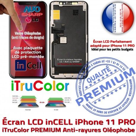 in-CELL Vitre iPhone 11 PRO Apple Touch inCELL Liquides LCD 3D Multi-Touch Cristaux PREMIUM Remplacement SmartPhone Verre iTruColor Écran
