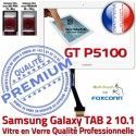 Samsung TAB 2 Galaxy GT-P5100 B Blanche Tactile Chocs Vitre Résistante Verre PREMIUM Supérieure en aux Qualité Ecran TAB-2 Blanc 10.1 in