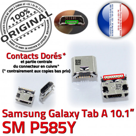 Samsung Galaxy TabA SM-P585Y USB charge MicroUSB de Qualité à Chargeur SLOT Dorés Dock ORIGINAL TAB-A Connector Fiche Pins Prise souder
