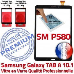 A SM Supérieure Qualité 10.1 SM-P580 Samsung TAB-A P580 Noir PREMIUM aux Verre Galaxy Noire N Résistante Vitre Chocs Ecran TAB en Tactile