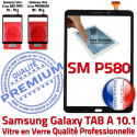 Samsung Galaxy TAB A SM-P580 N aux SM TAB-A Noire en 10.1 PREMIUM Chocs Résistante Vitre Verre Tactile Ecran Noir Qualité Supérieure P580