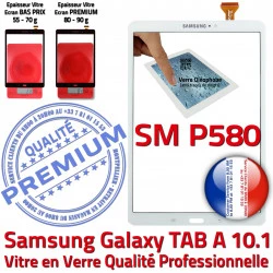 A Qualité Blanche B Supérieure P580 en TAB 10.1 Chocs SM-P580 Vitre Galaxy Verre SM Samsung PREMIUM aux Ecran Blanc Tactile Résistante TAB-A