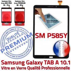 TAB Galaxy SM-P585Y Verre Qualité Chocs en 10.1 PREMIUM Noir Vitre inch Noire Tactile TAB-A6 Supérieure N aux A6 Résistante Ecran 2016