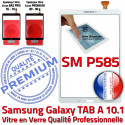 Galaxy Samsung TAB A SM-P585 B Ecran Chocs inch aux PREMIUM Blanche Vitre Verre 10.1 Supérieure Blanc TAB-A Tactile Résistante Qualité