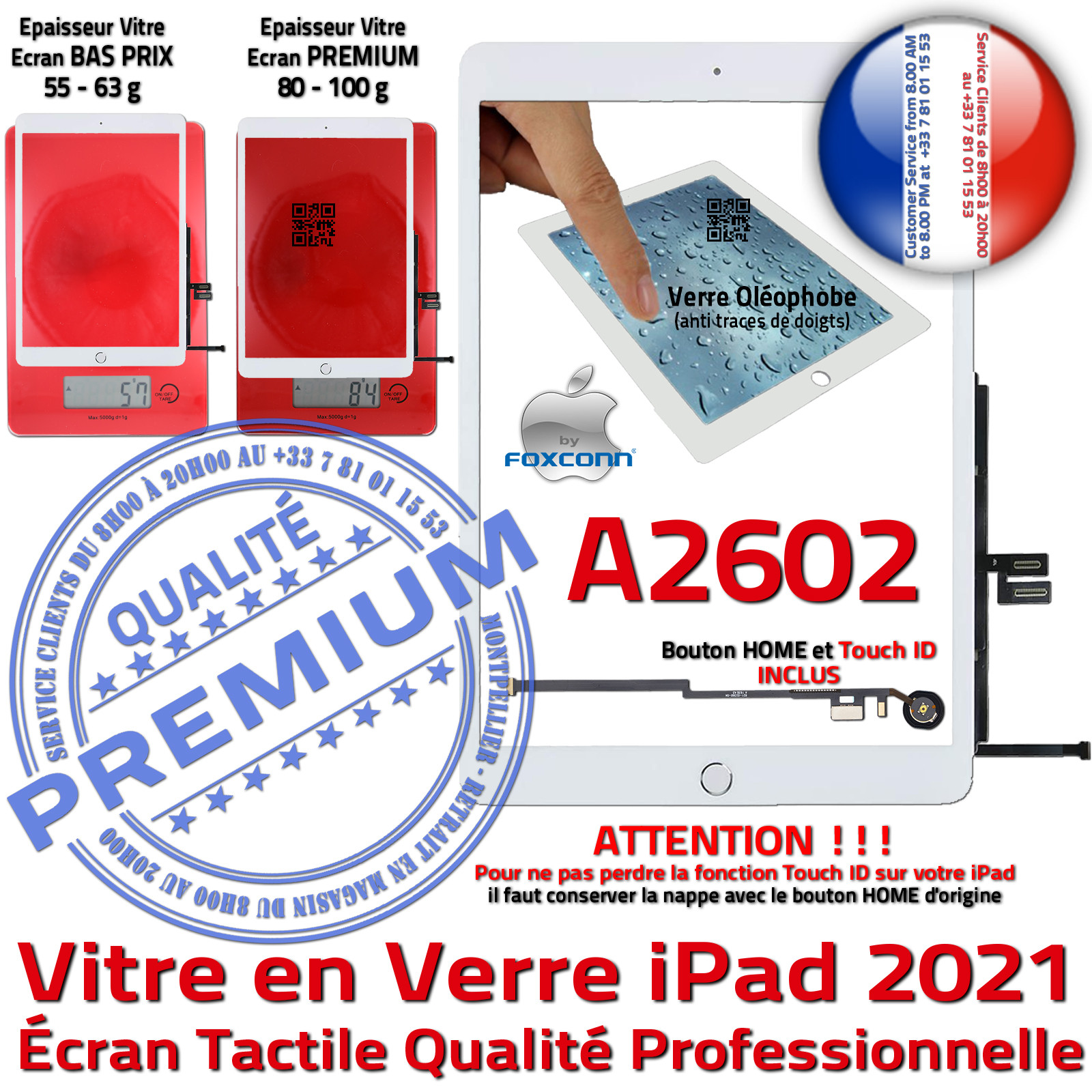 iPad 2021 A2602 Verre Trempé ESR Protection Vitre Ecran Incassable Apple  Film Protecteur Anti-Rayures Chocs Filtre Lumière Bleue