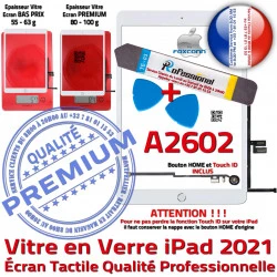 Bouton Adhésif Oléophobe HOME PACK iPad PREMIUM Tactile A2602 Precollé KIT Verre Réparation Vitre B 2021 Nappe Blanche Outils Qualité