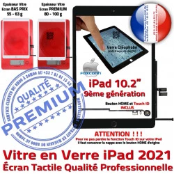 A2603 Oléophobe Noir A2602 PREMIUM Adhésif A2604 Ecran Tactile Bouton Remplacement Vitre Verre Fixation Caméra Precollé 2021 iPad Qualité N A2605 HOME