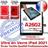 iPad 2021 A2602 Noir Caméra Qualité Nappe Réparation HOME Ecran Tablette Oléophobe Tactile Adhésif Verre Fixation Vitre Monté