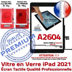 Monté HOME Fixation 2021 Nappe Caméra Tactile Réparation Adhésif Noir Verre Oléophobe Vitre Qualité Ecran iPad A2604 Tablette